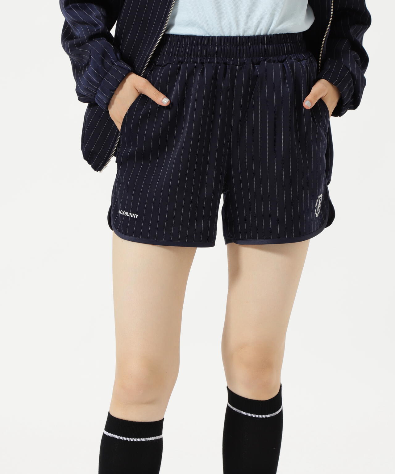 先染めストライプ ショートパンツ