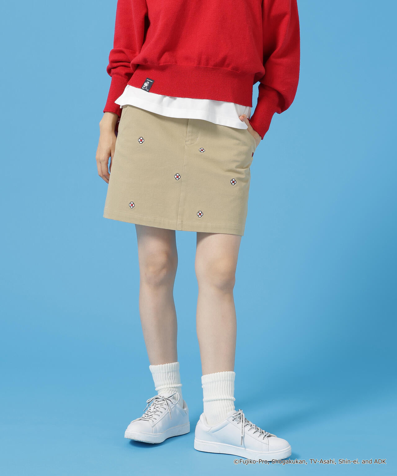 【新品】Jack Bunny!! ドラえもん スカート Jack Bunny!! 【超美品】ジャックバニー×ドラえもん スカート 黒