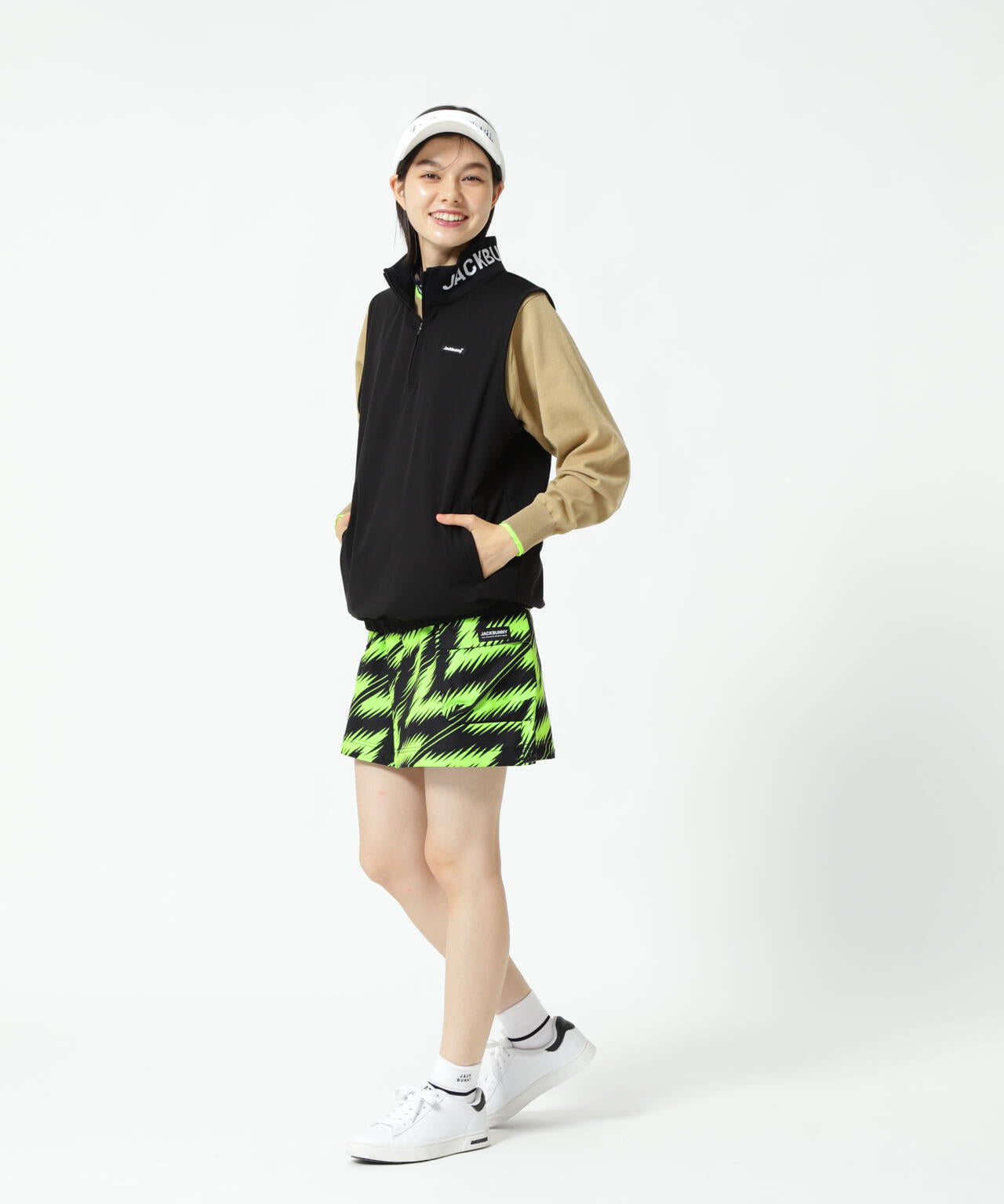 ストレッチ二重織プリント スカート