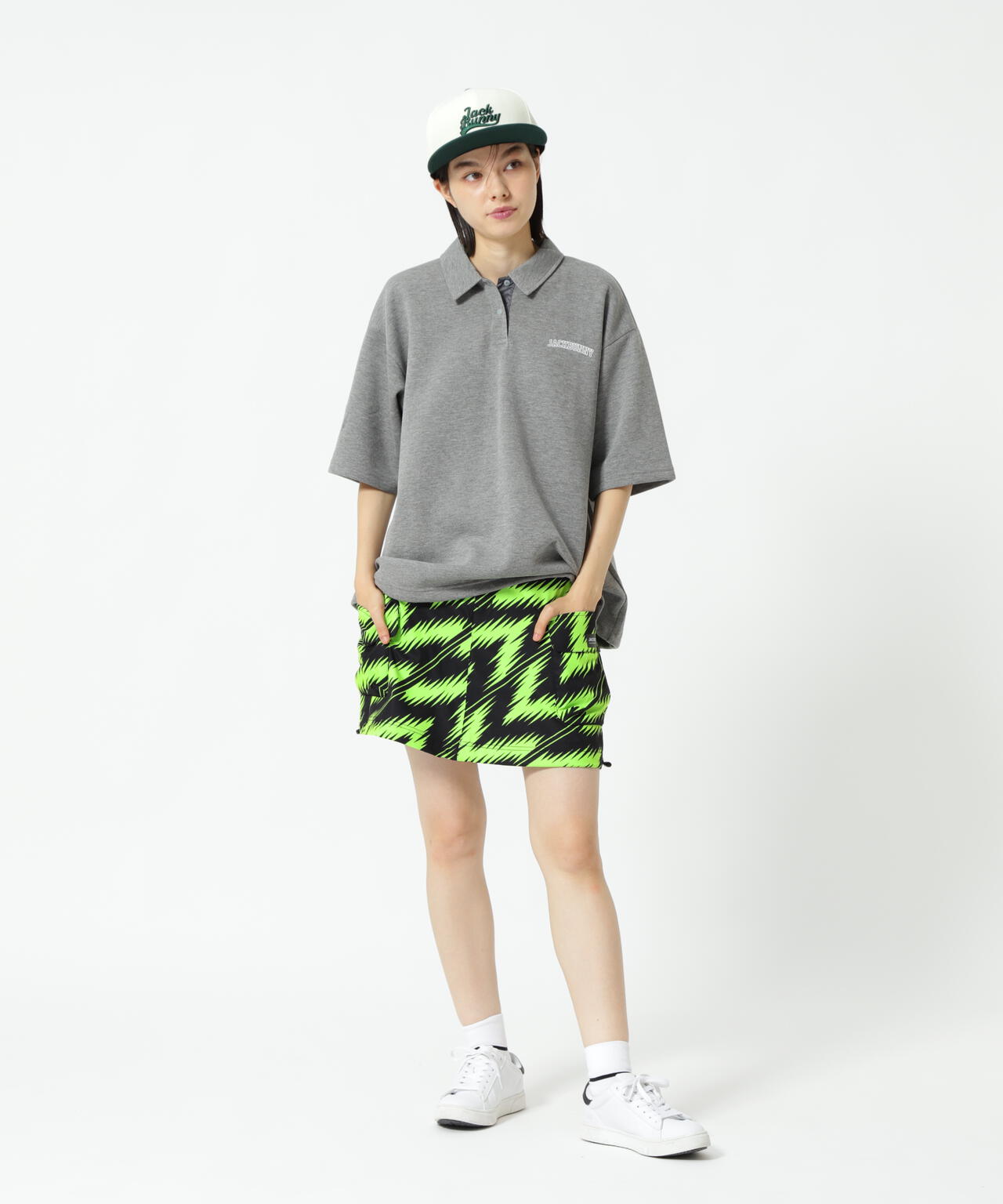 ストレッチ二重織プリント スカート