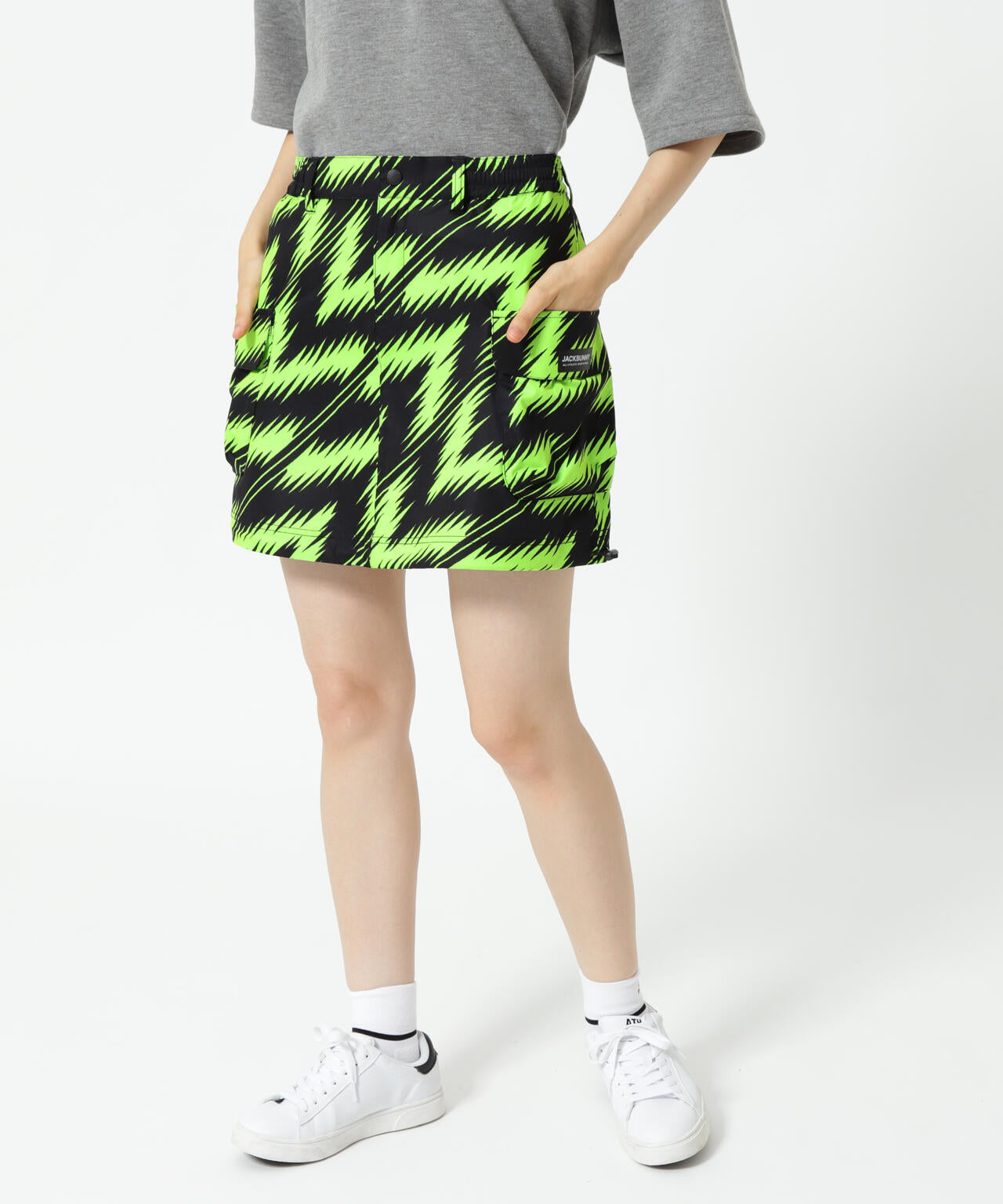 ストレッチ二重織プリント スカート