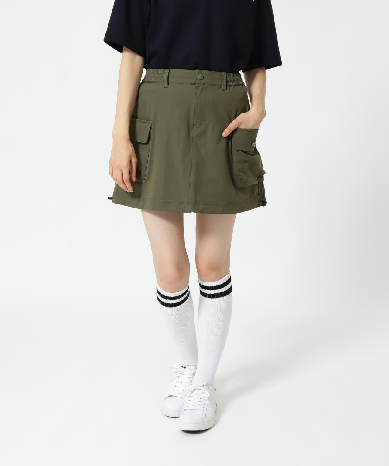 ストレッチ二重織プリント スカート