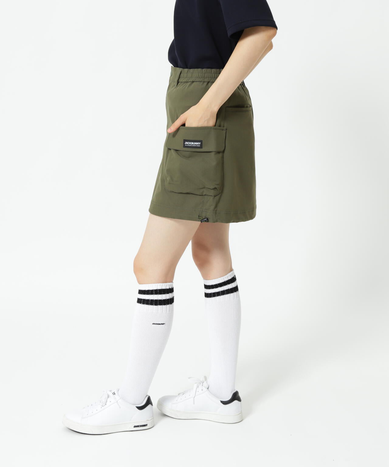 ストレッチ二重織プリント スカート