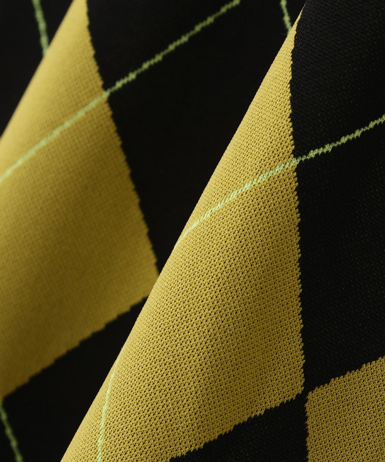 アーガイルジャガード長袖ポロシャツ