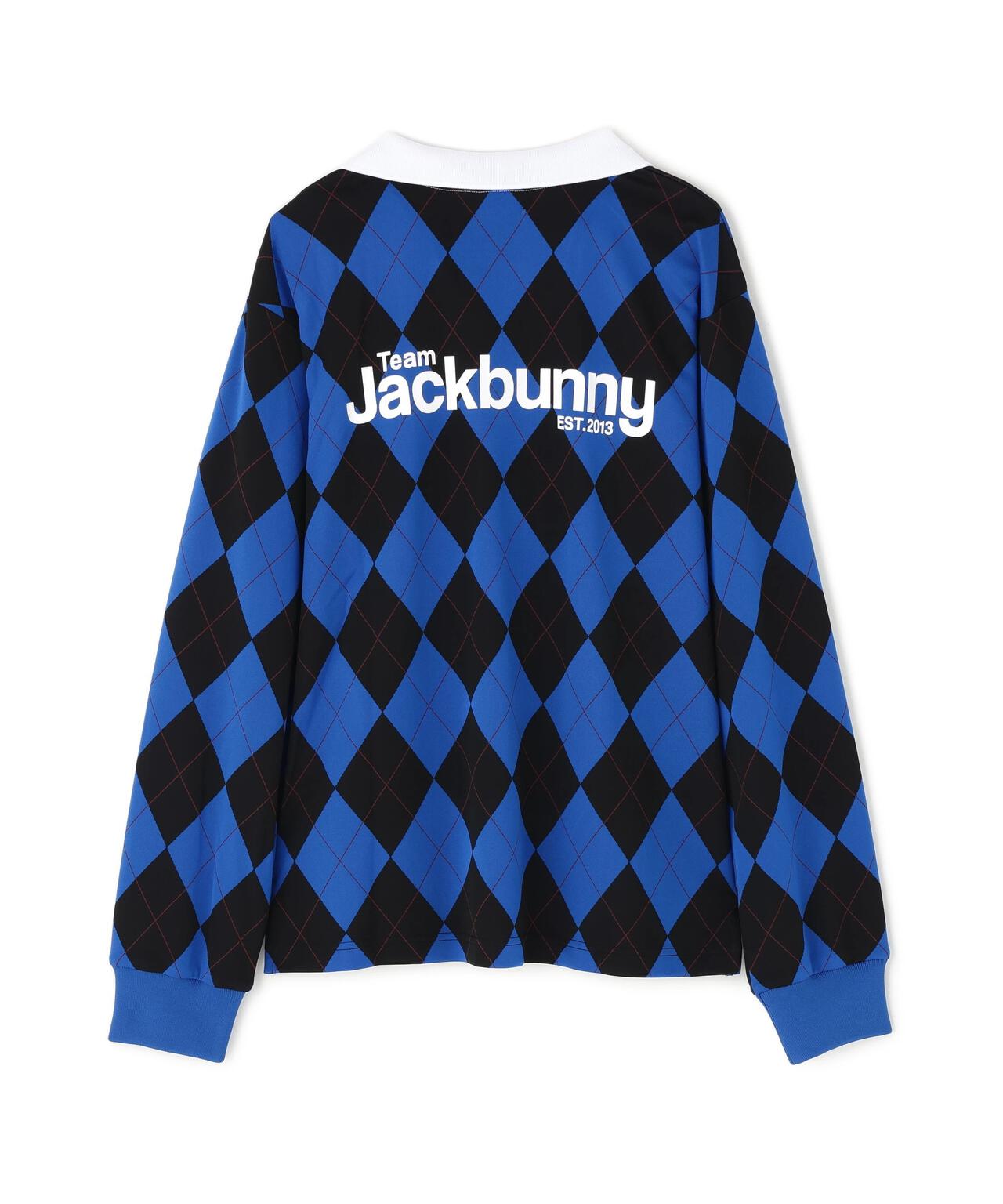 アーガイルジャガード長袖ポロシャツ