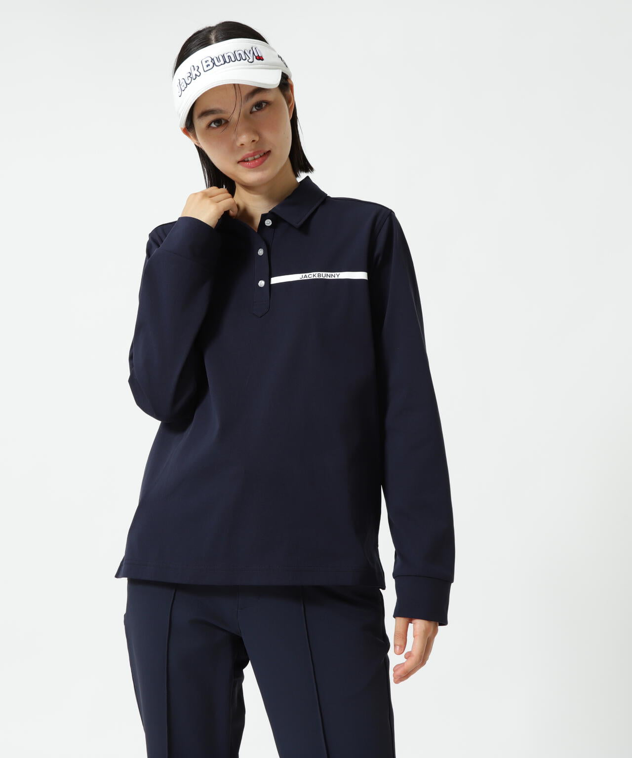 23Gスムース長袖ポロシャツ