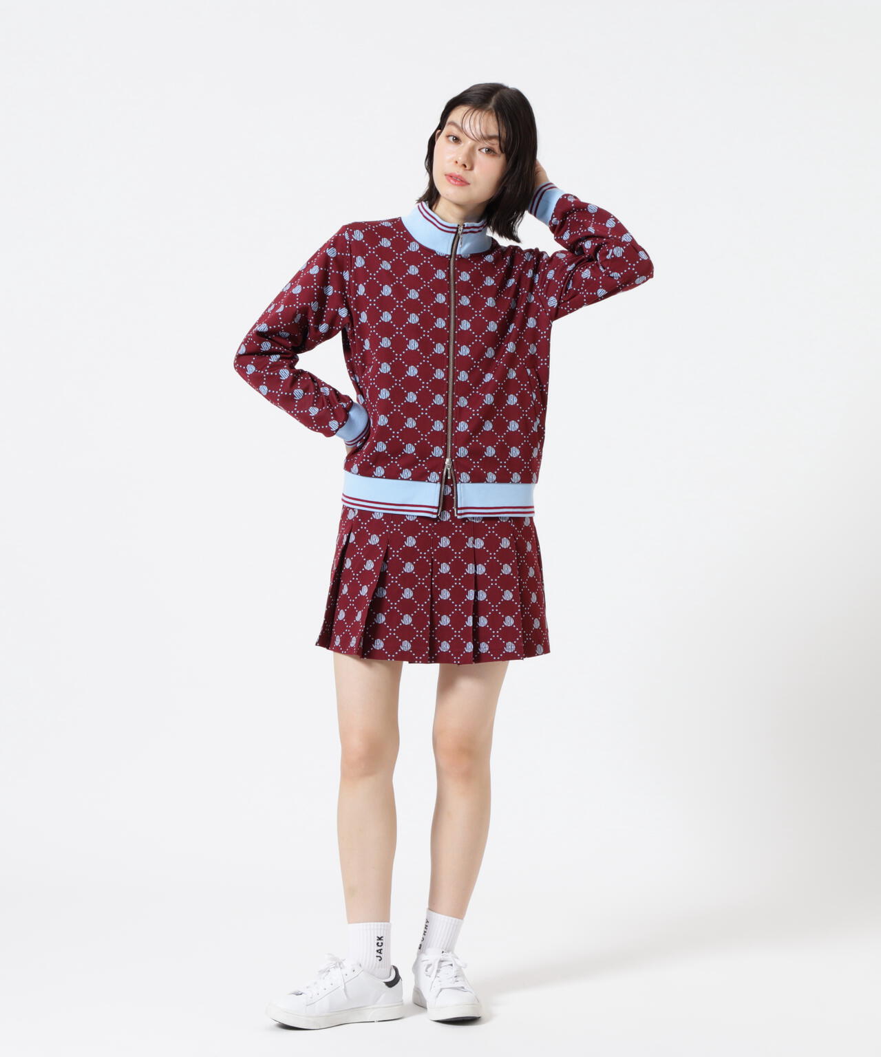 ロゴ モノグラムジャガードブルゾン