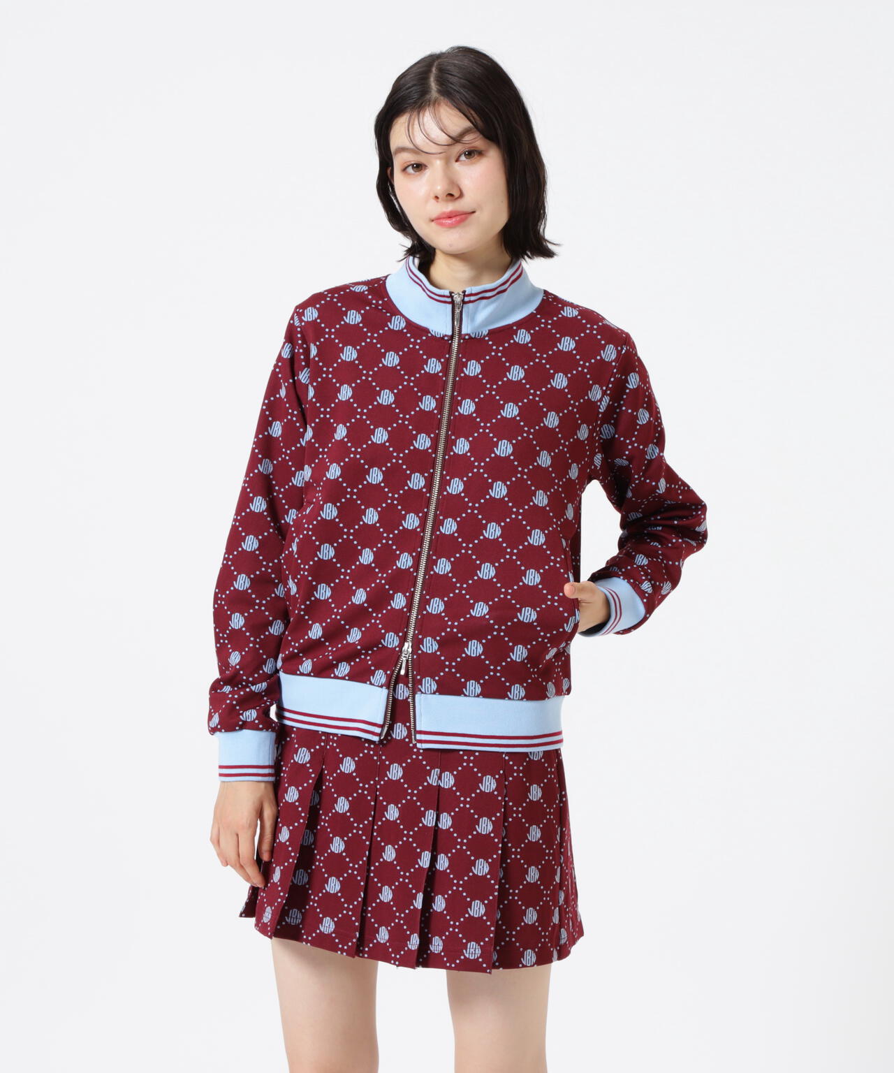 ロゴ モノグラムジャガードブルゾン