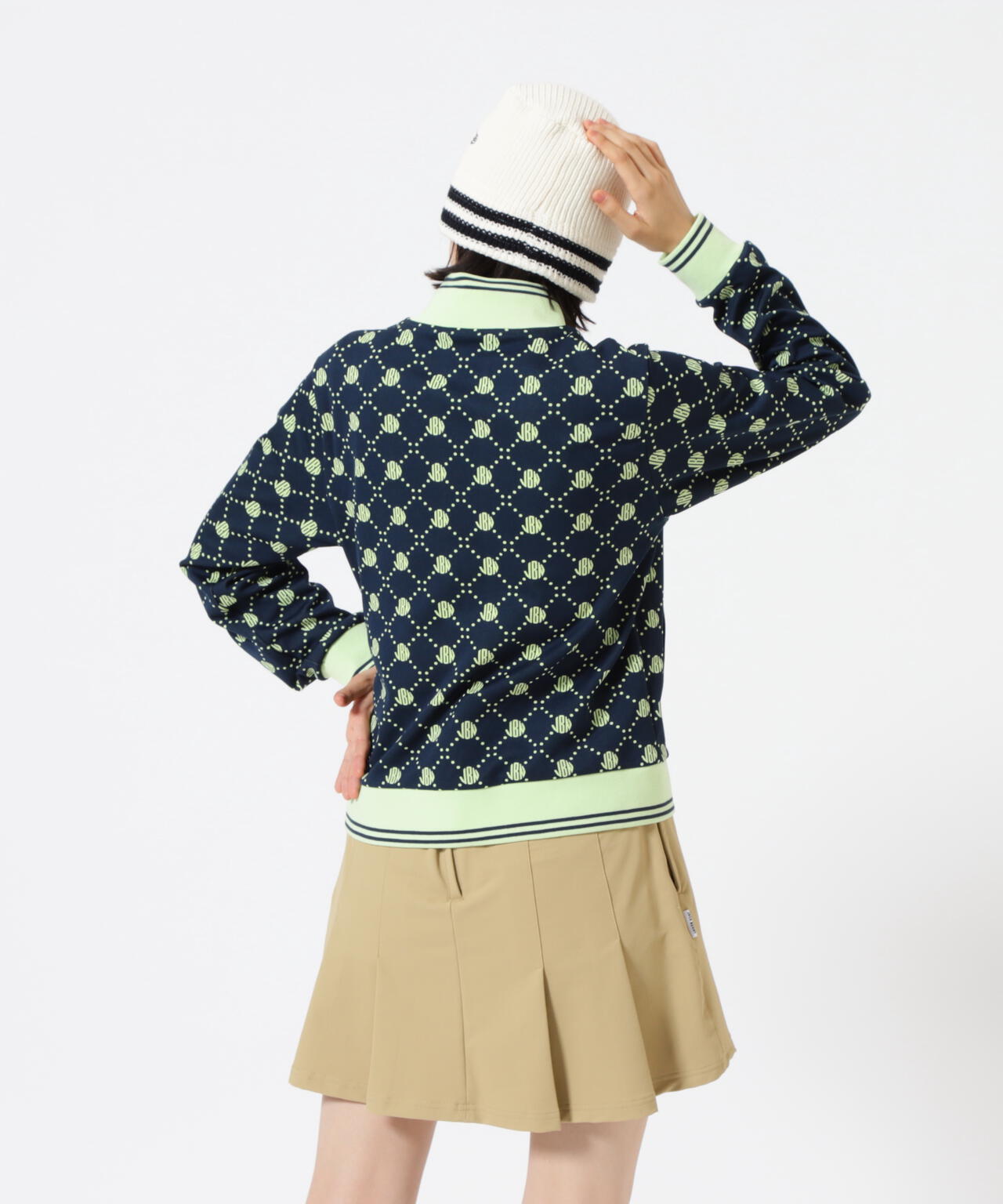 ロゴ モノグラムジャガードブルゾン