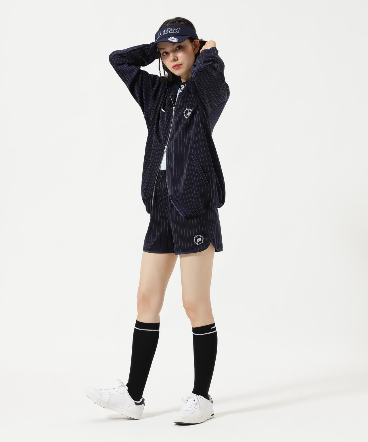 先染めストライプパーカー