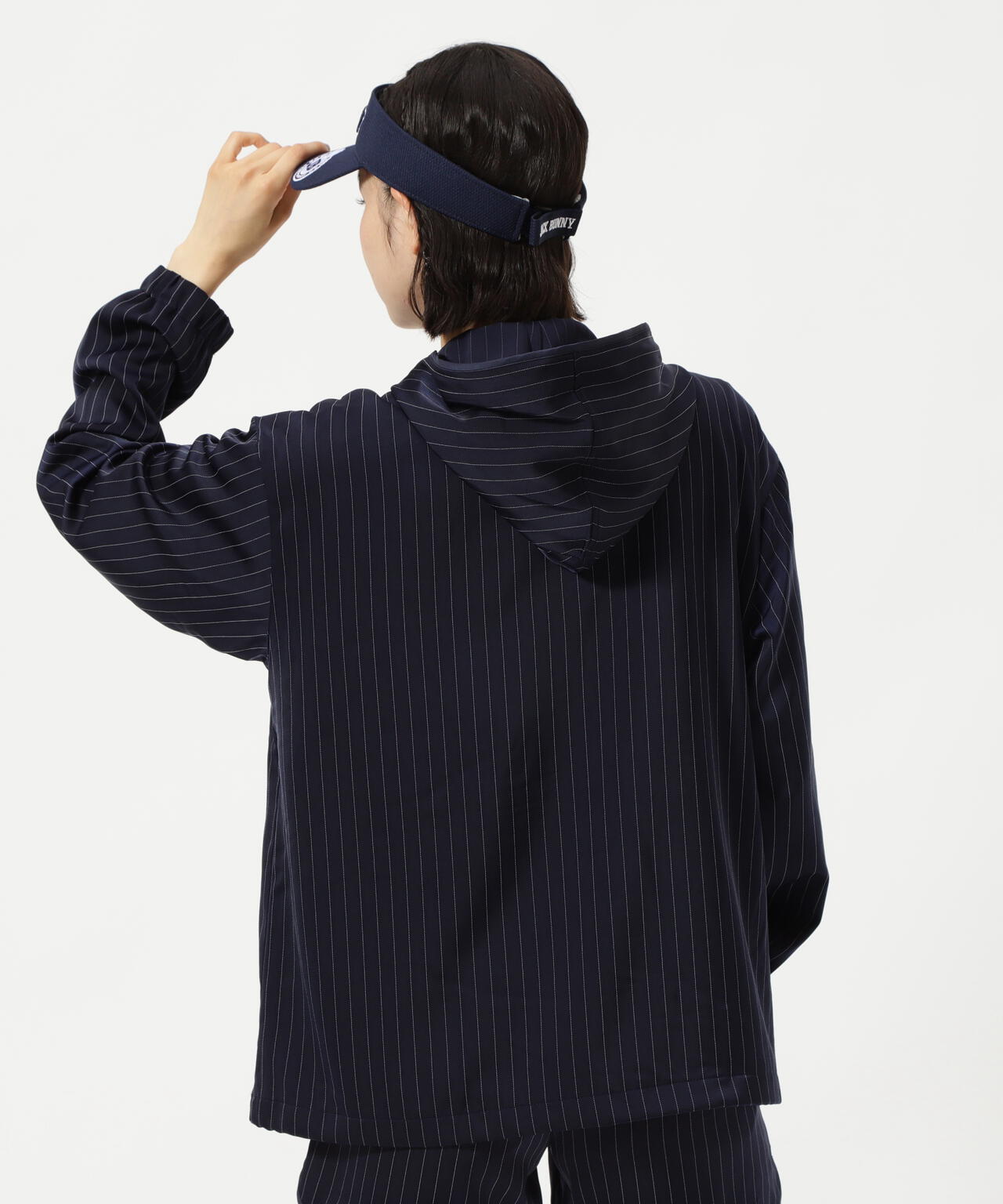 先染めストライプパーカー