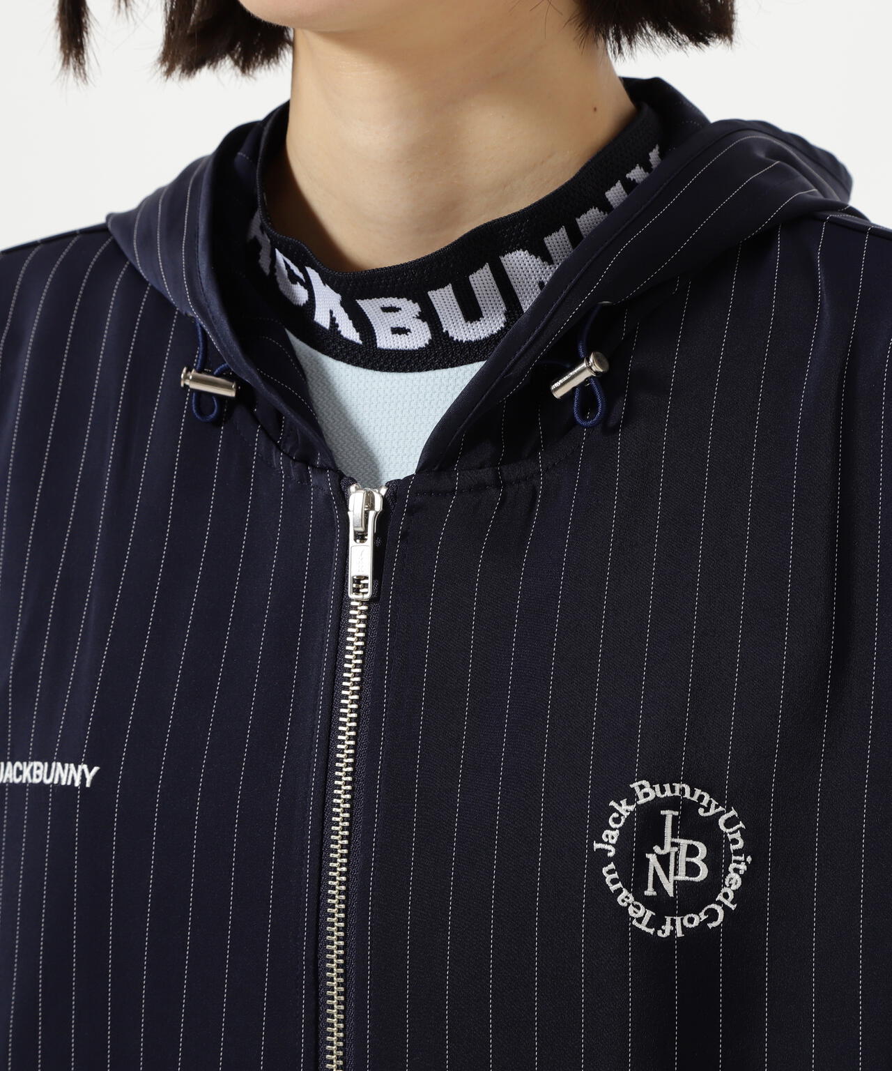 先染めストライプパーカー