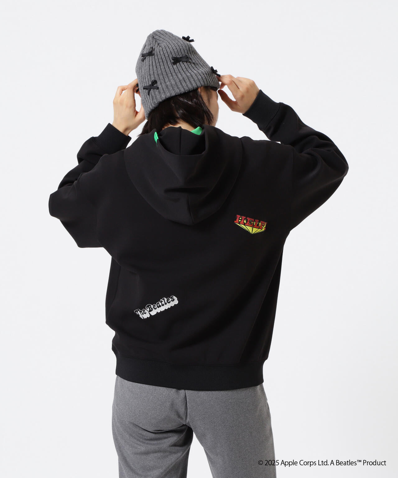 【The BEATLES ×Jack Bunny!!】T/Cダンボール長袖プルオーバーフーディ
