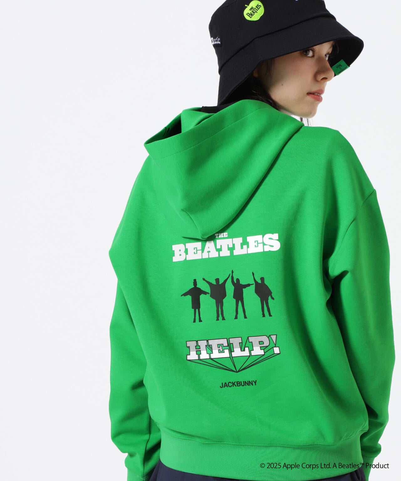 【The BEATLES ×Jack Bunny!!】T/Cダンボール長袖プルオーバーフーディ