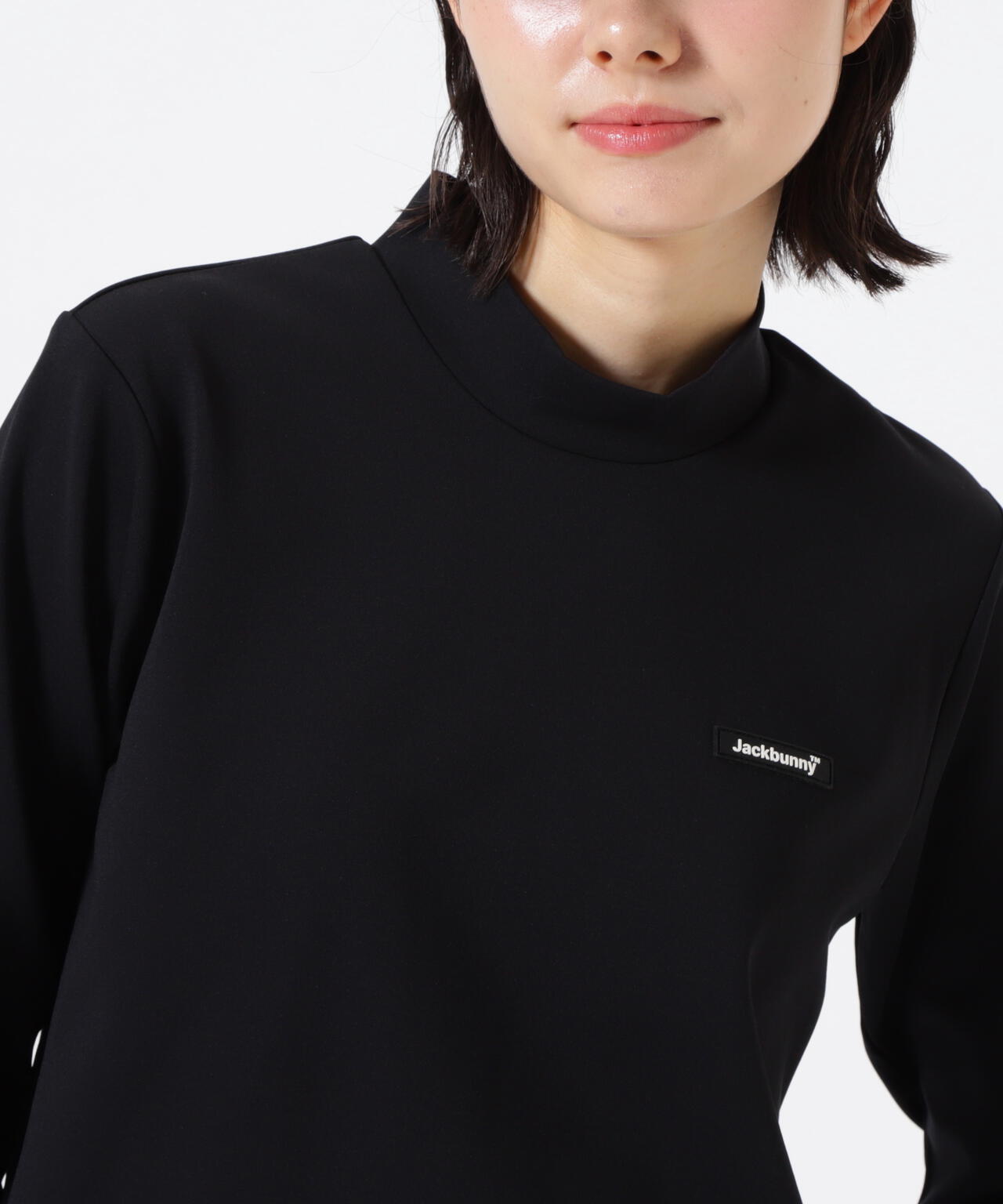 ストレッチ天竺長袖ハイネックカットソー