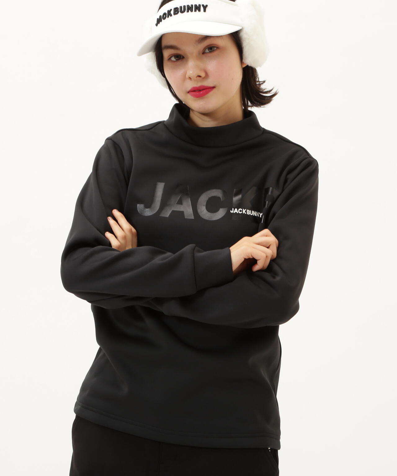 KARUISHI 長袖モックネックカットソー