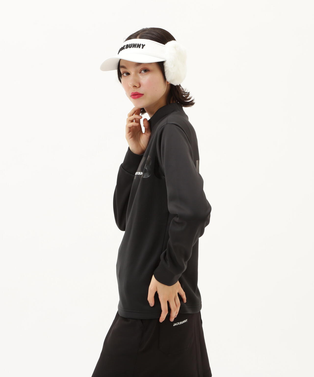 KARUISHI 長袖モックネックカットソー