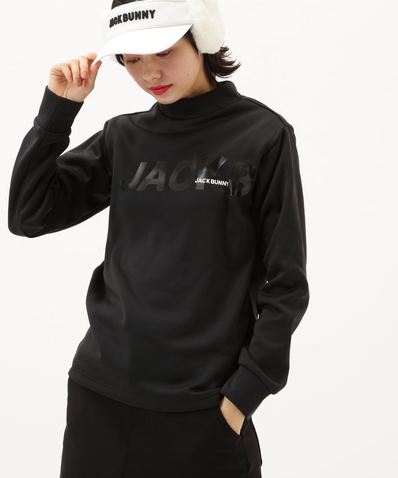 KARUISHI 長袖モックネックカットソー