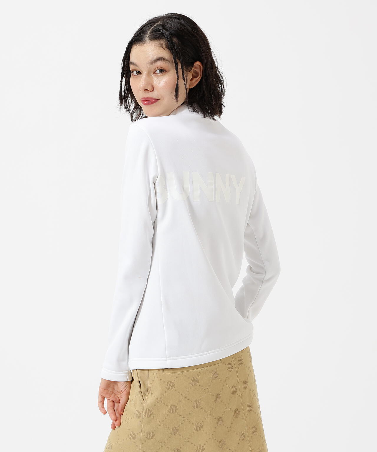 KARUISHI 長袖モックネックカットソー