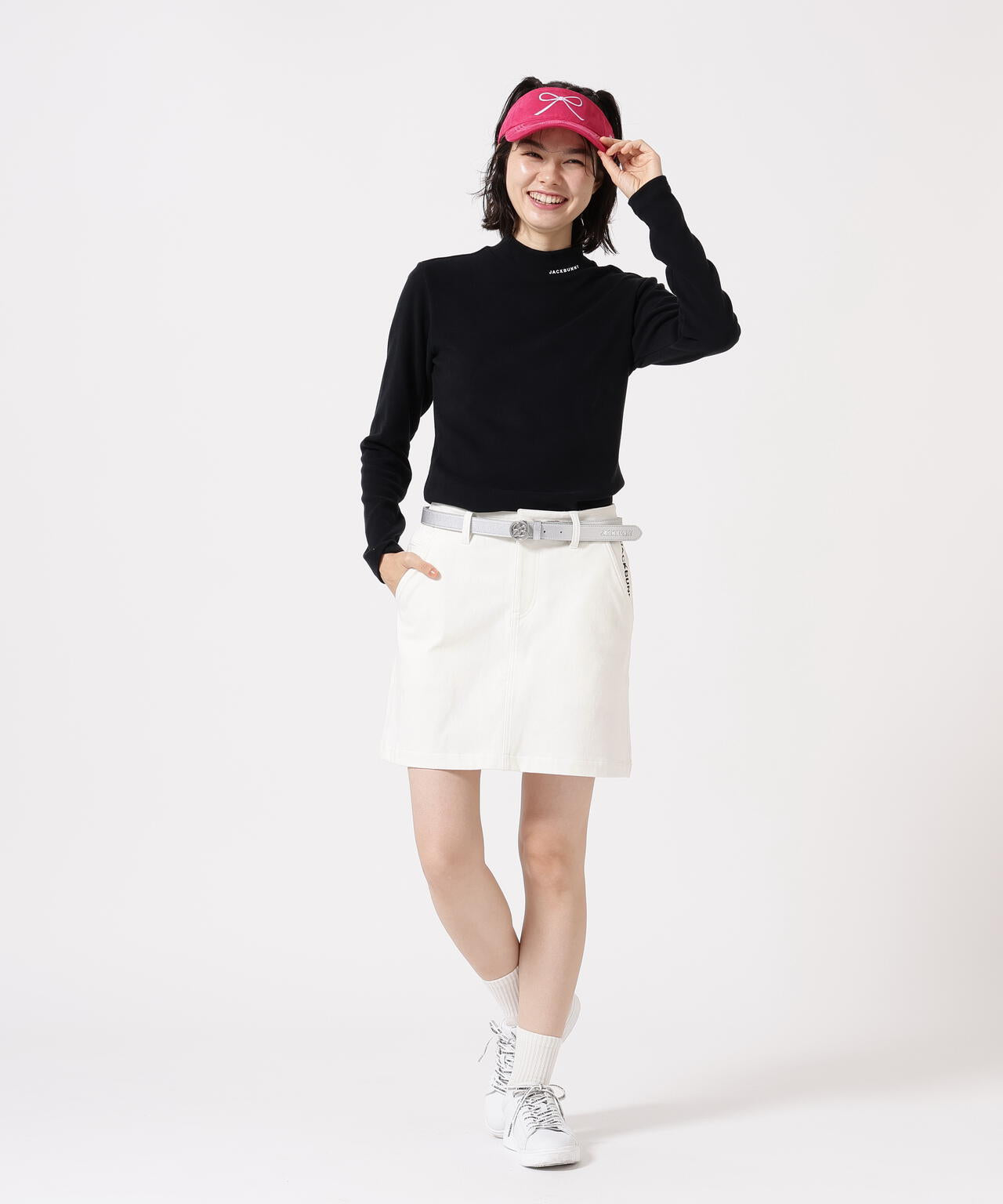 A/R天竺長袖モックネックカットソー