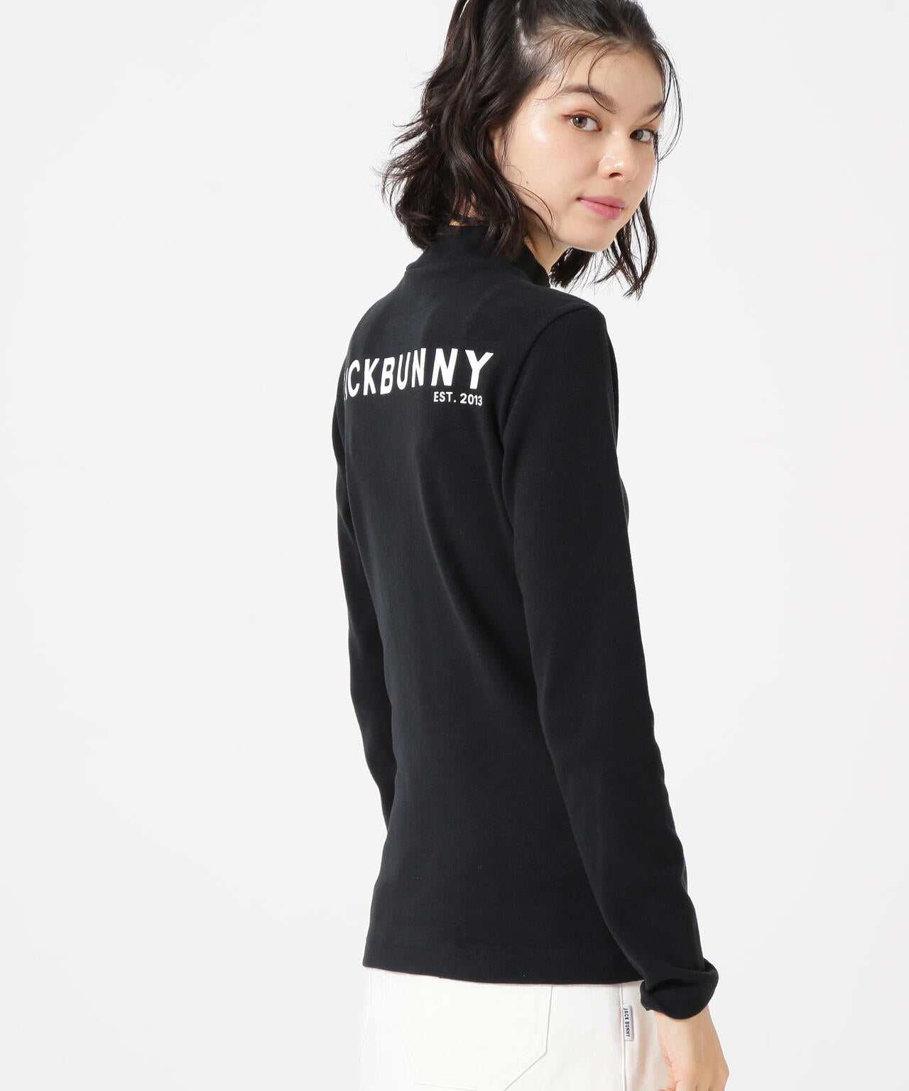 A/R天竺長袖モックネックカットソー