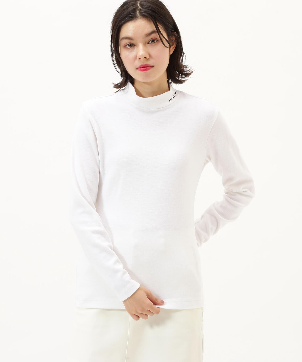 A/R天竺長袖モックネックカットソー