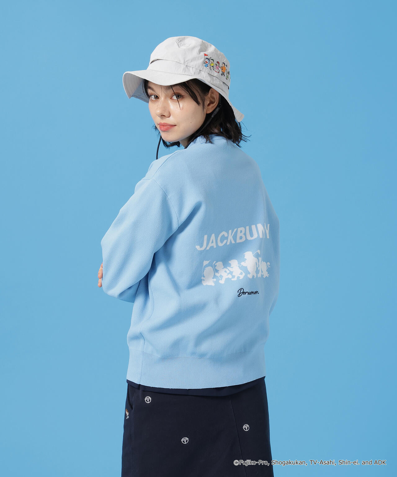 【ドラえもん】ダブルジャガードクルーネックニットプルオーバー