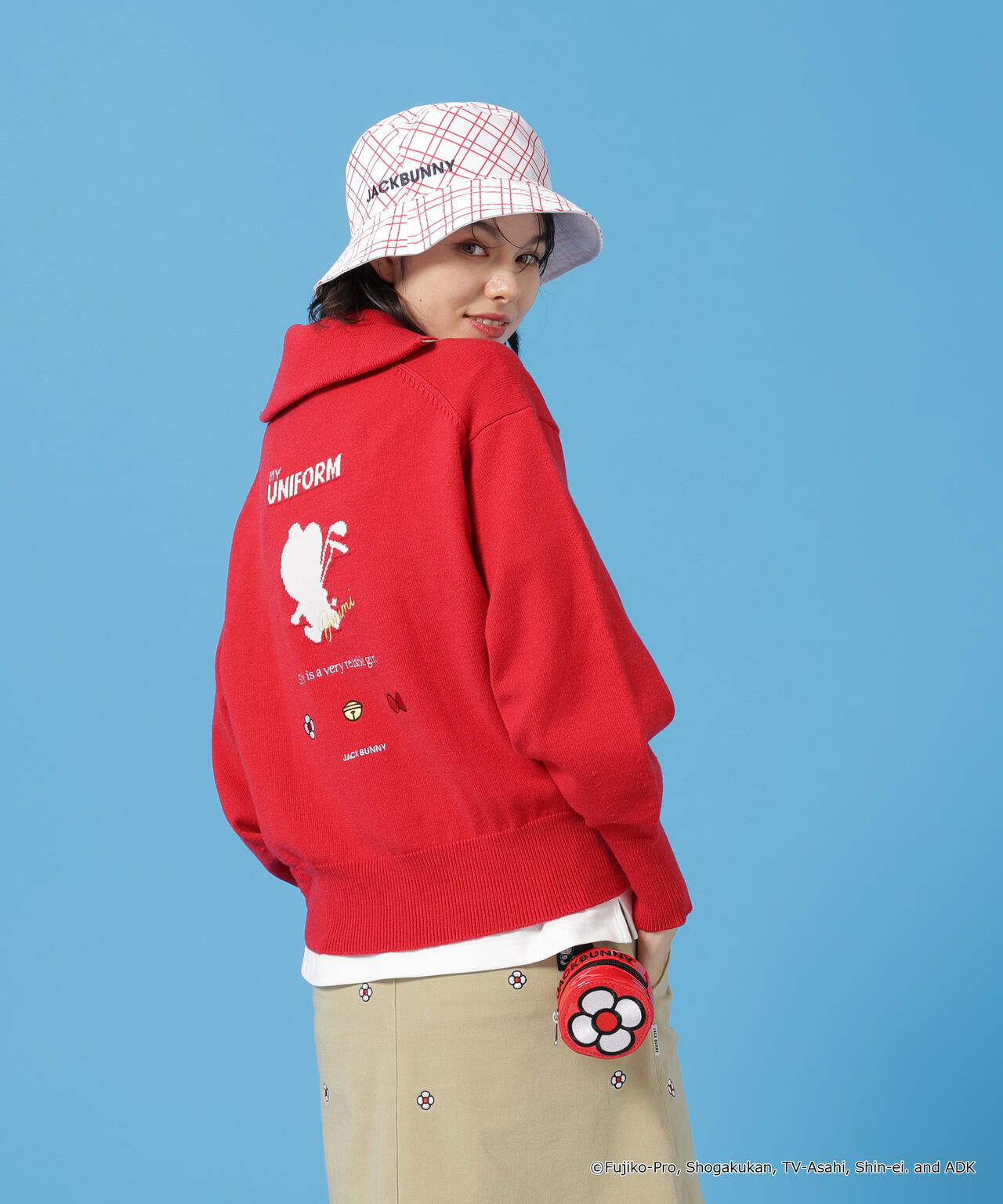 【ドラえもん】ダブルジャガードハーフジップニットプルオーバー