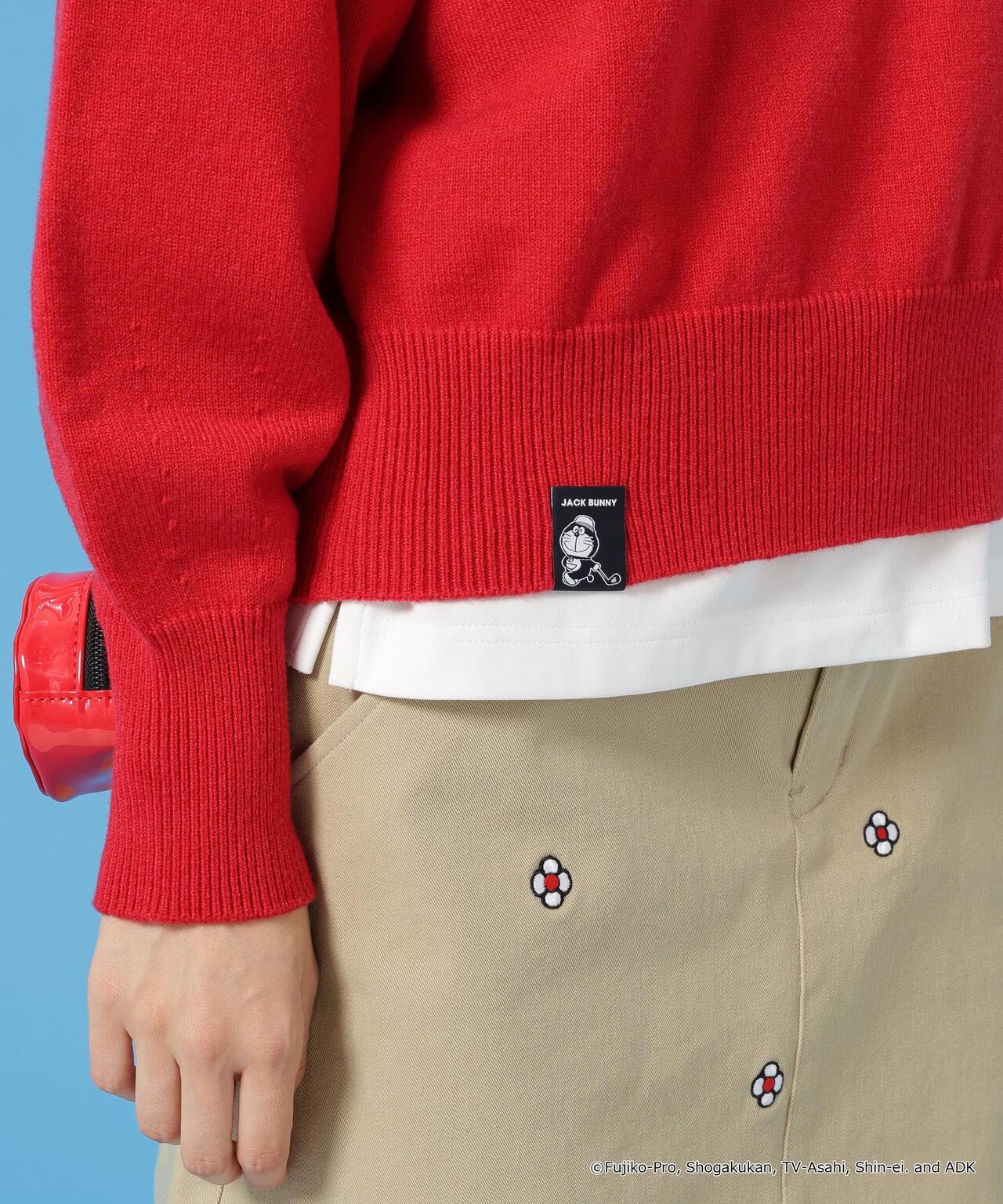 【ドラえもん】ダブルジャガードハーフジップニットプルオーバー