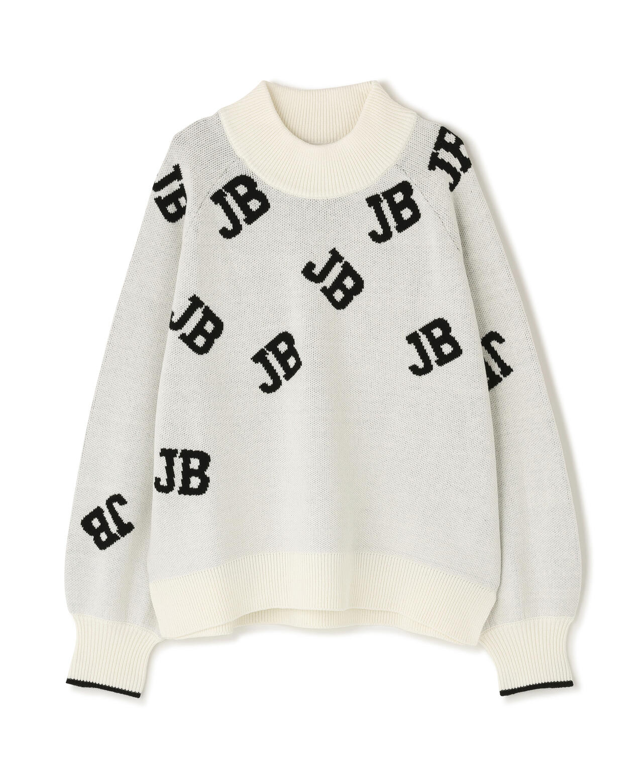 カジュアルモックネックニットプルオーバー