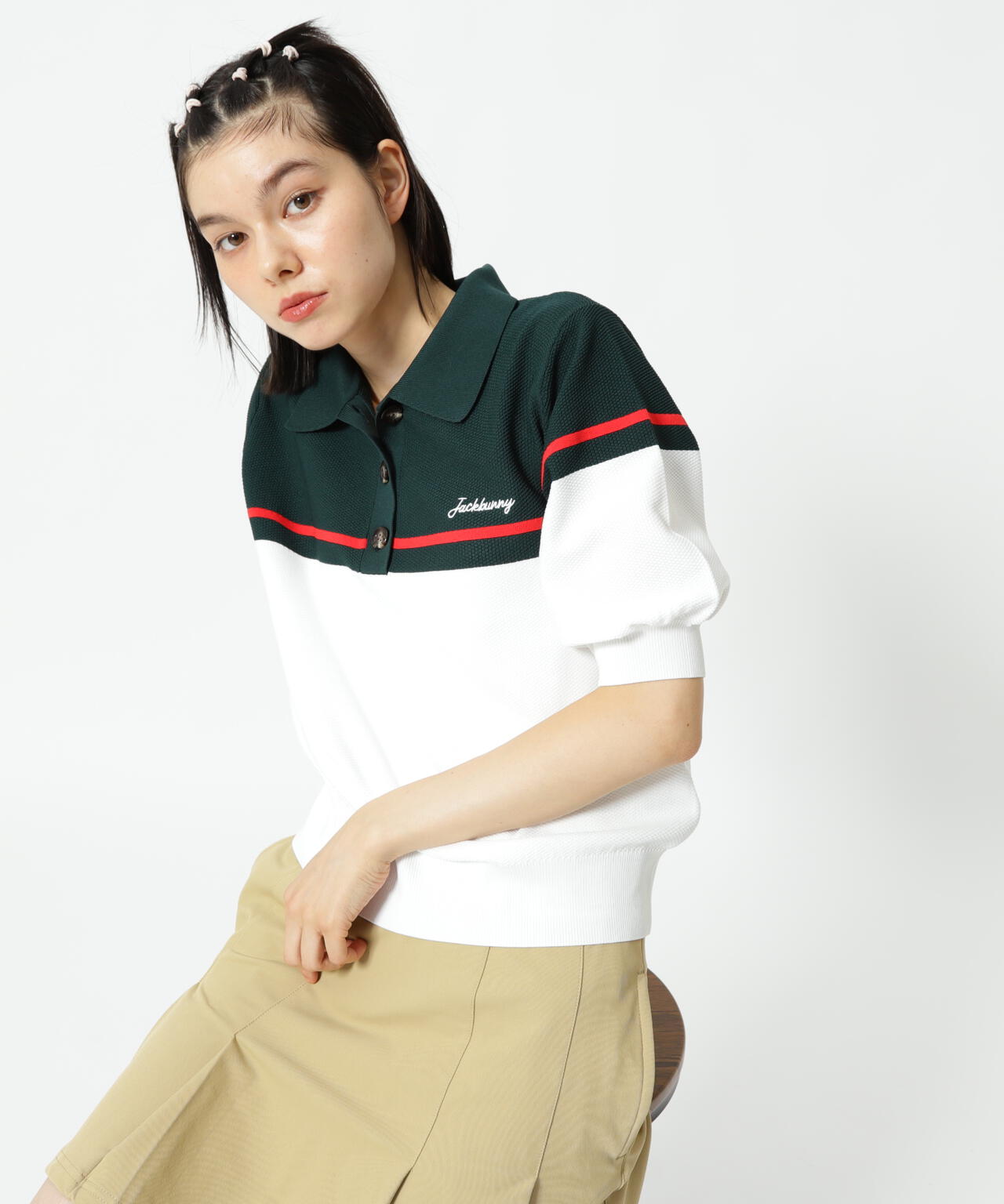 PE半袖ニットポロシャツ