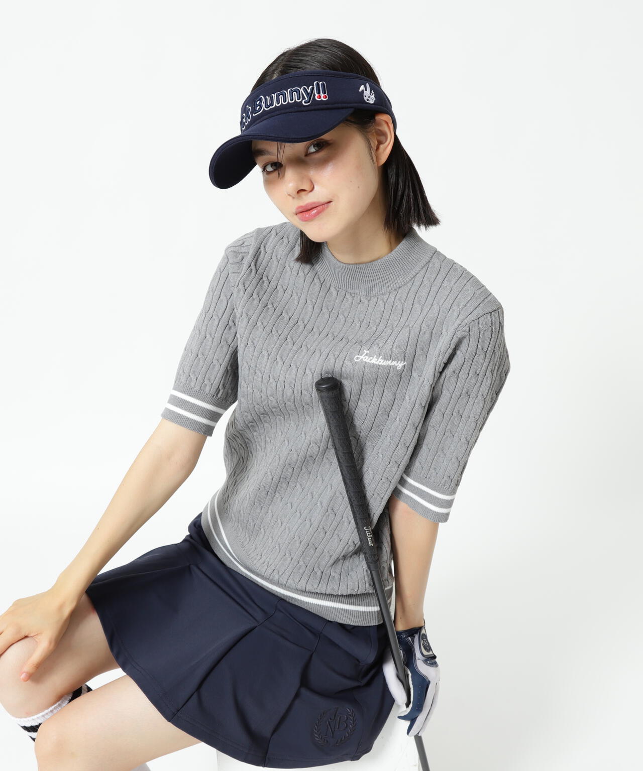 PEケーブル半袖モックネック