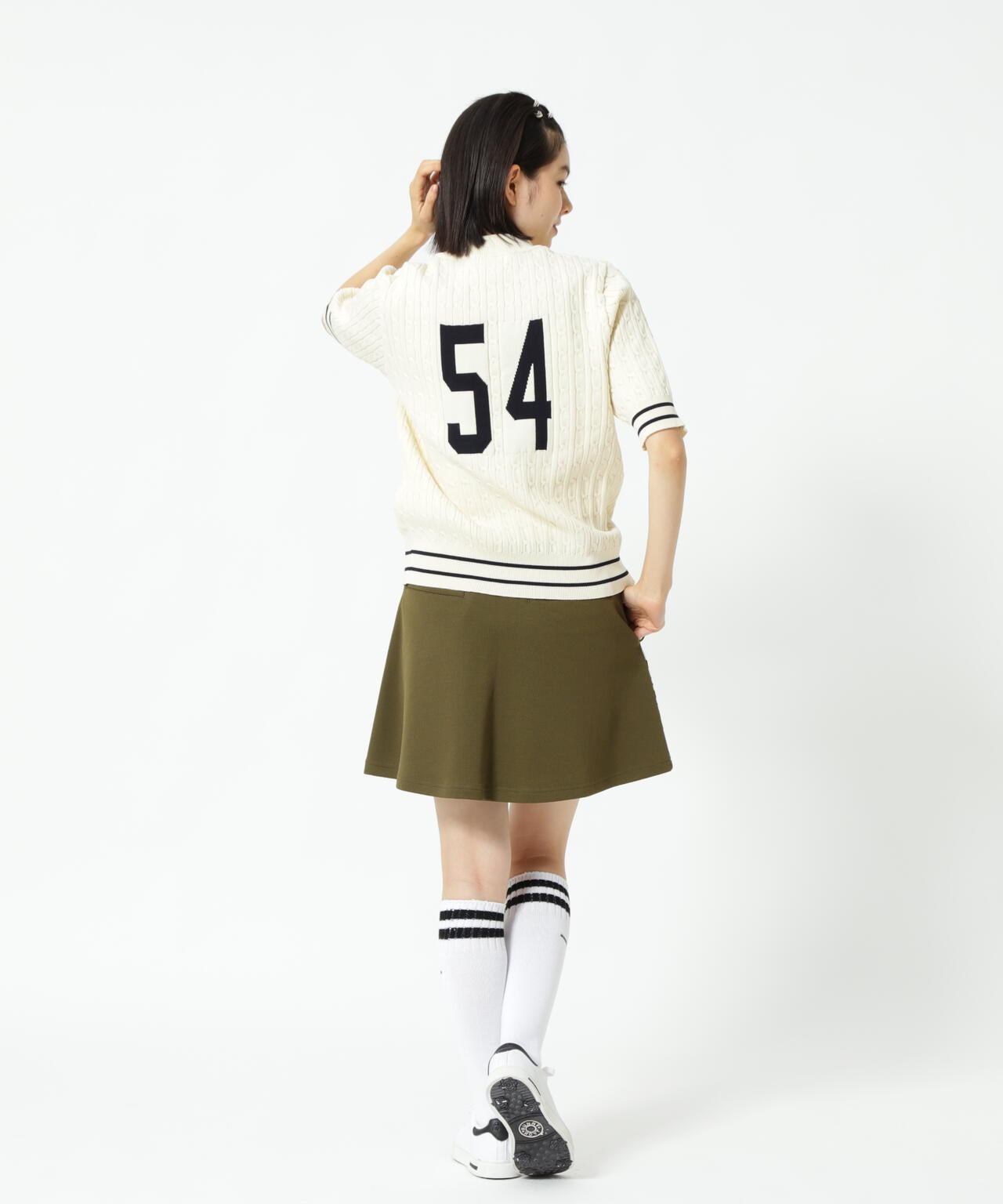 PEケーブル半袖モックネック