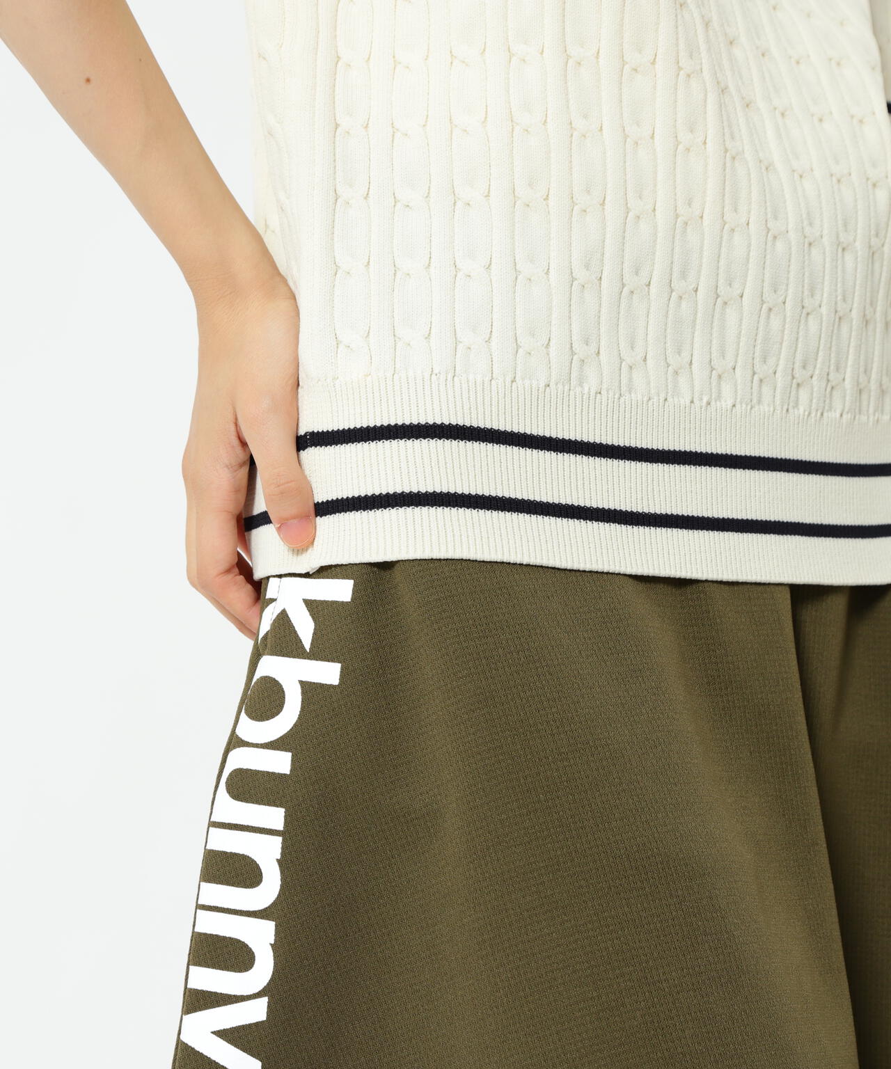 PEケーブル半袖モックネック