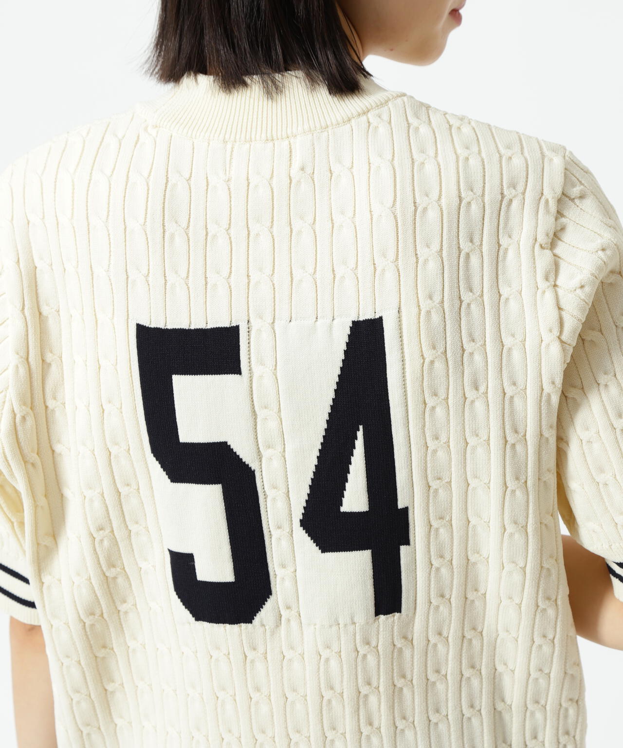 PEケーブル半袖モックネック