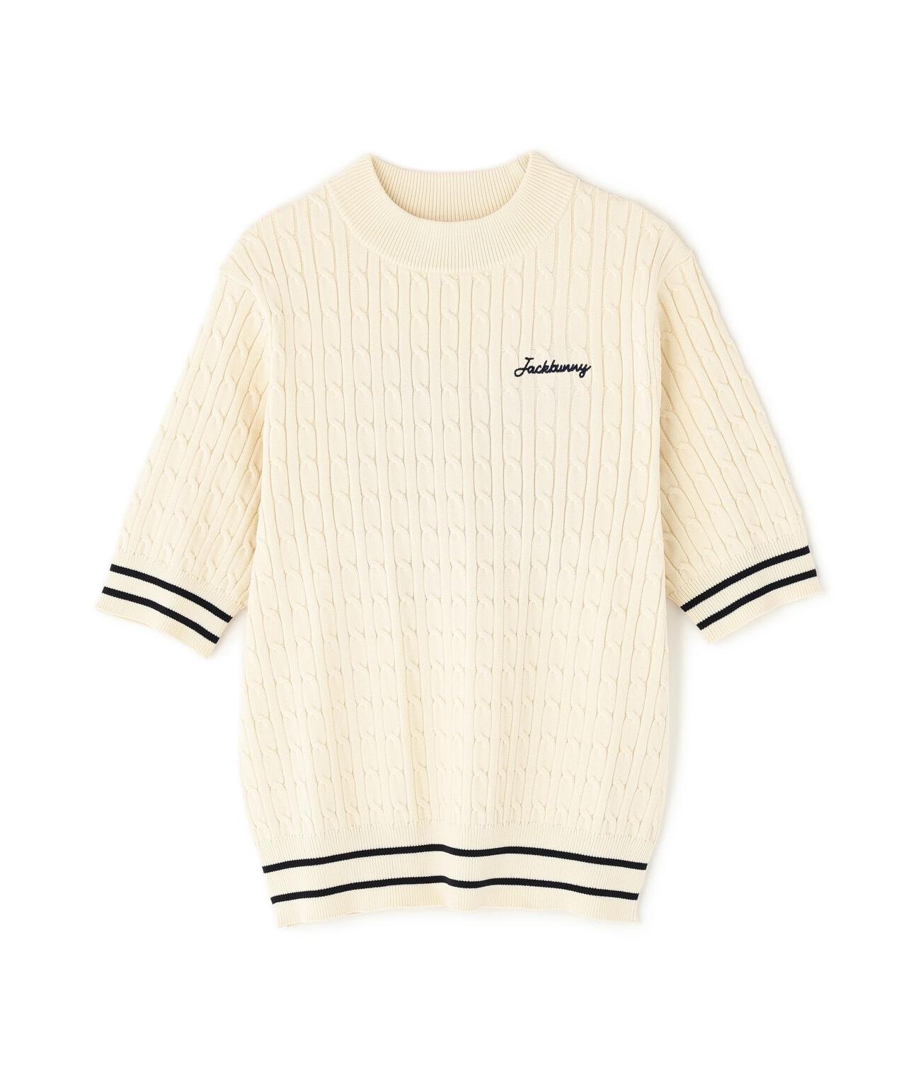 PEケーブル半袖モックネック