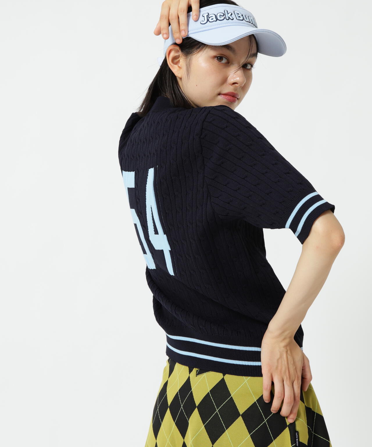 PEケーブル半袖モックネック