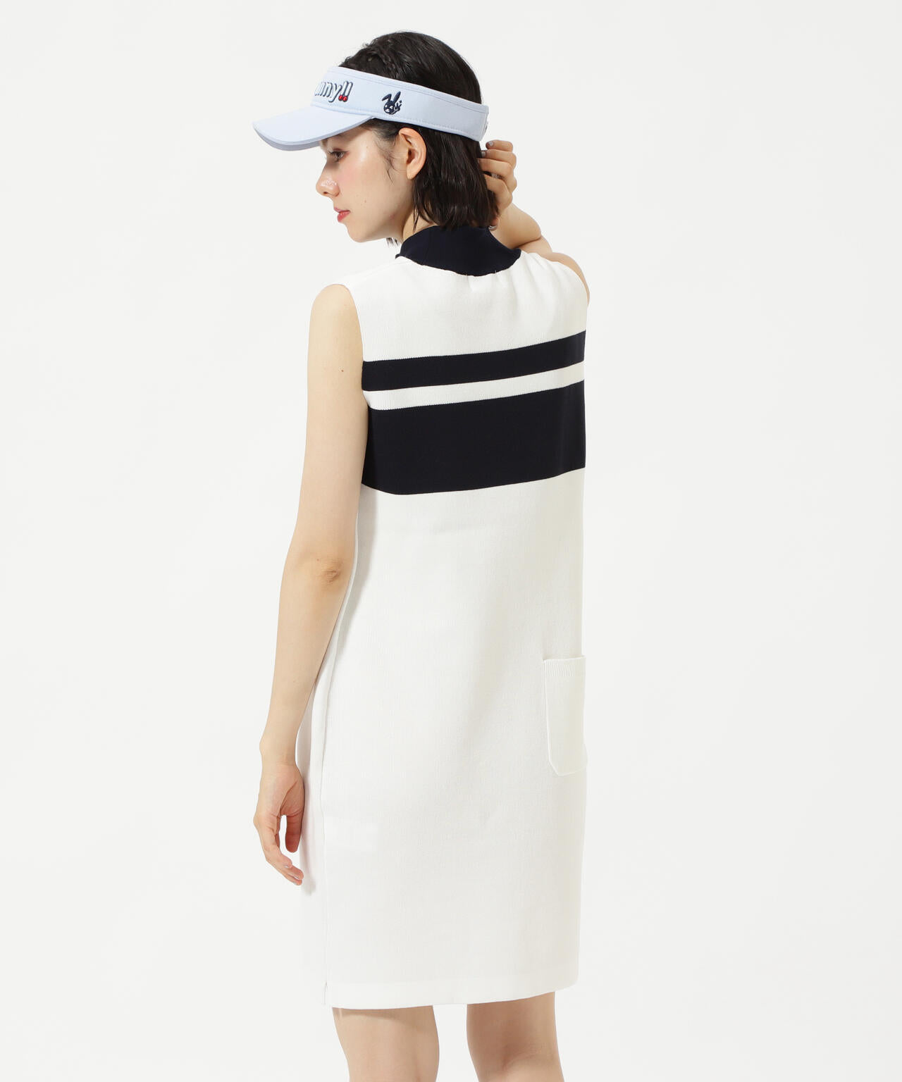 ノースリーブモックネックニットワンピース