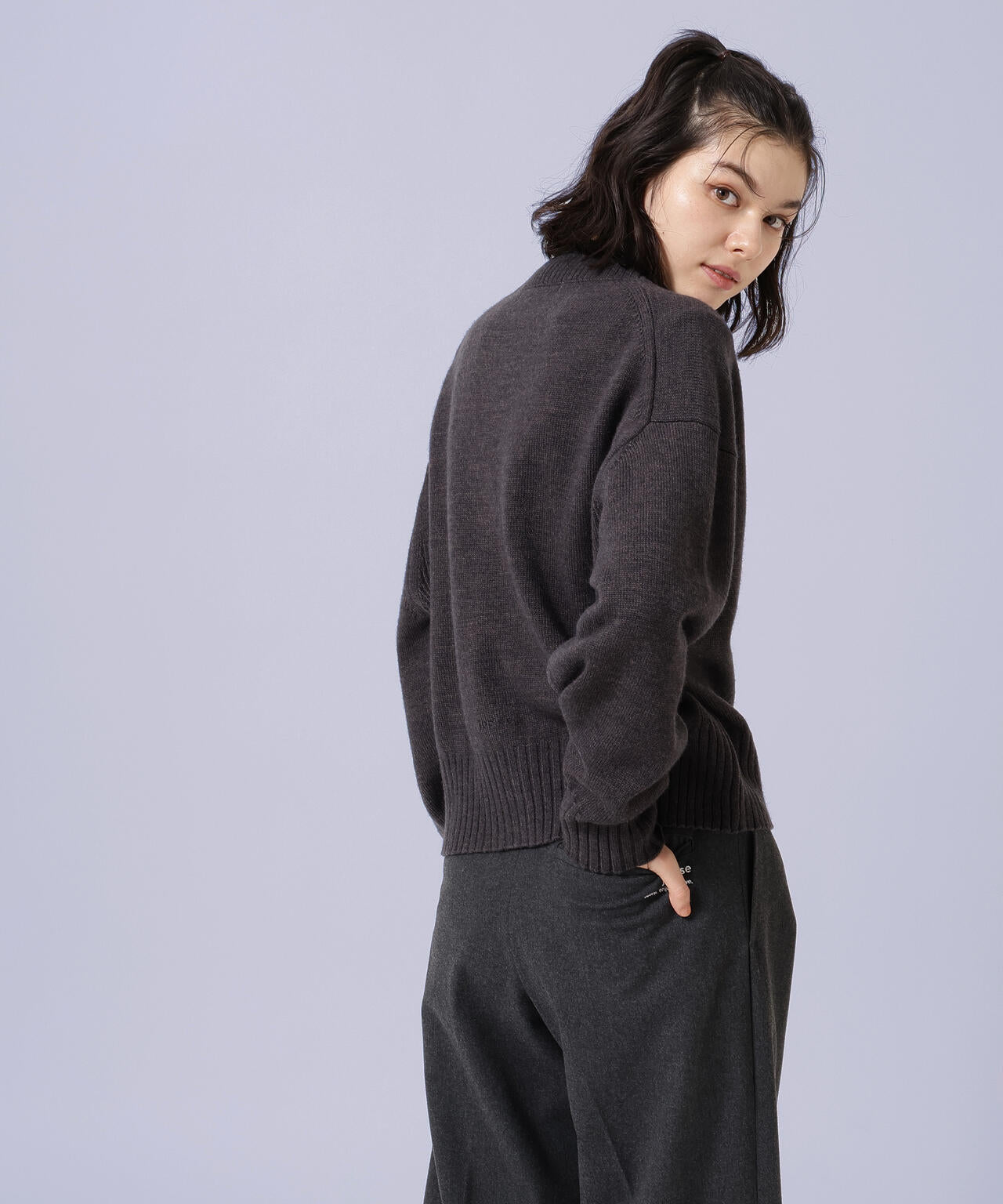 【jbplse】クリンプブレンドウールカーディガン