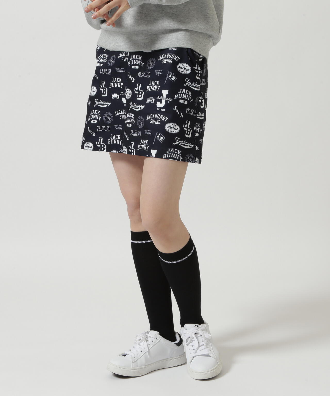 PEストレッチロゴプリントスカート