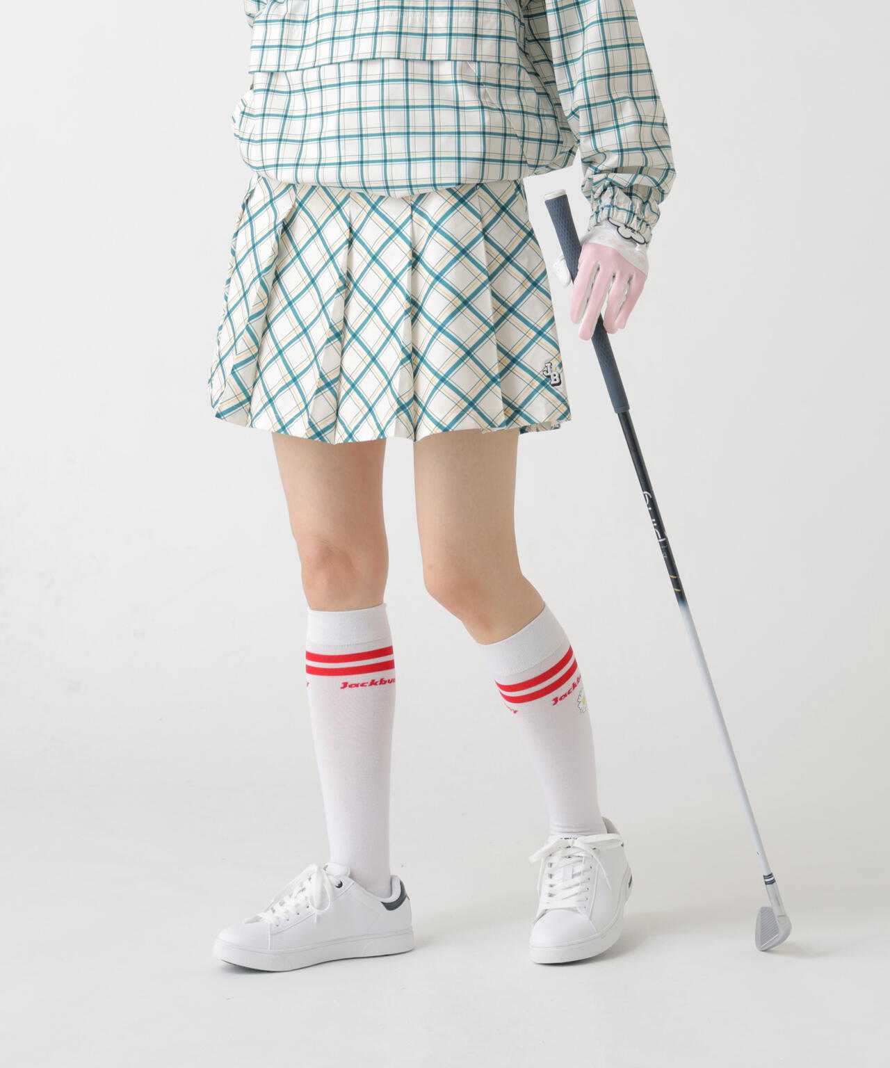 バイアスチェック吸水速乾プリーツスカート