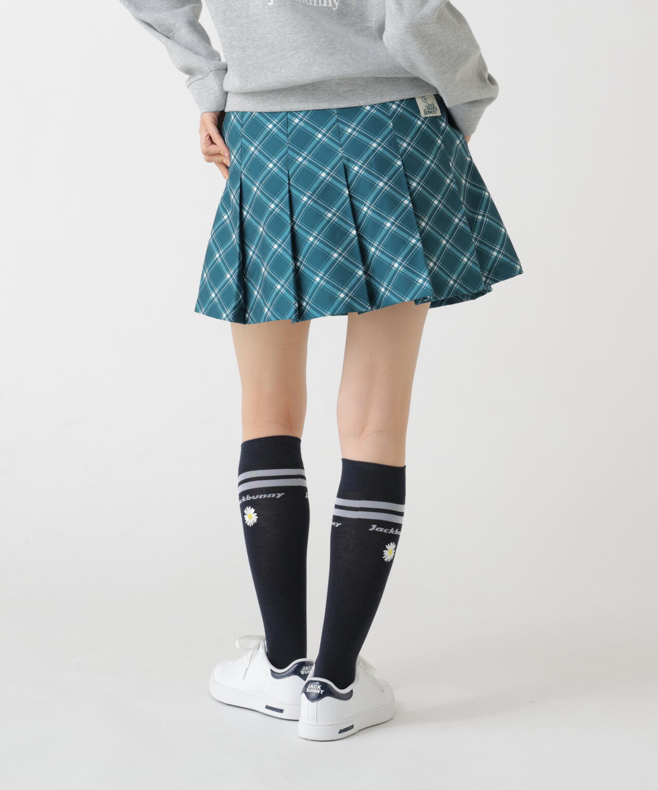 バイアスチェック吸水速乾プリーツスカート