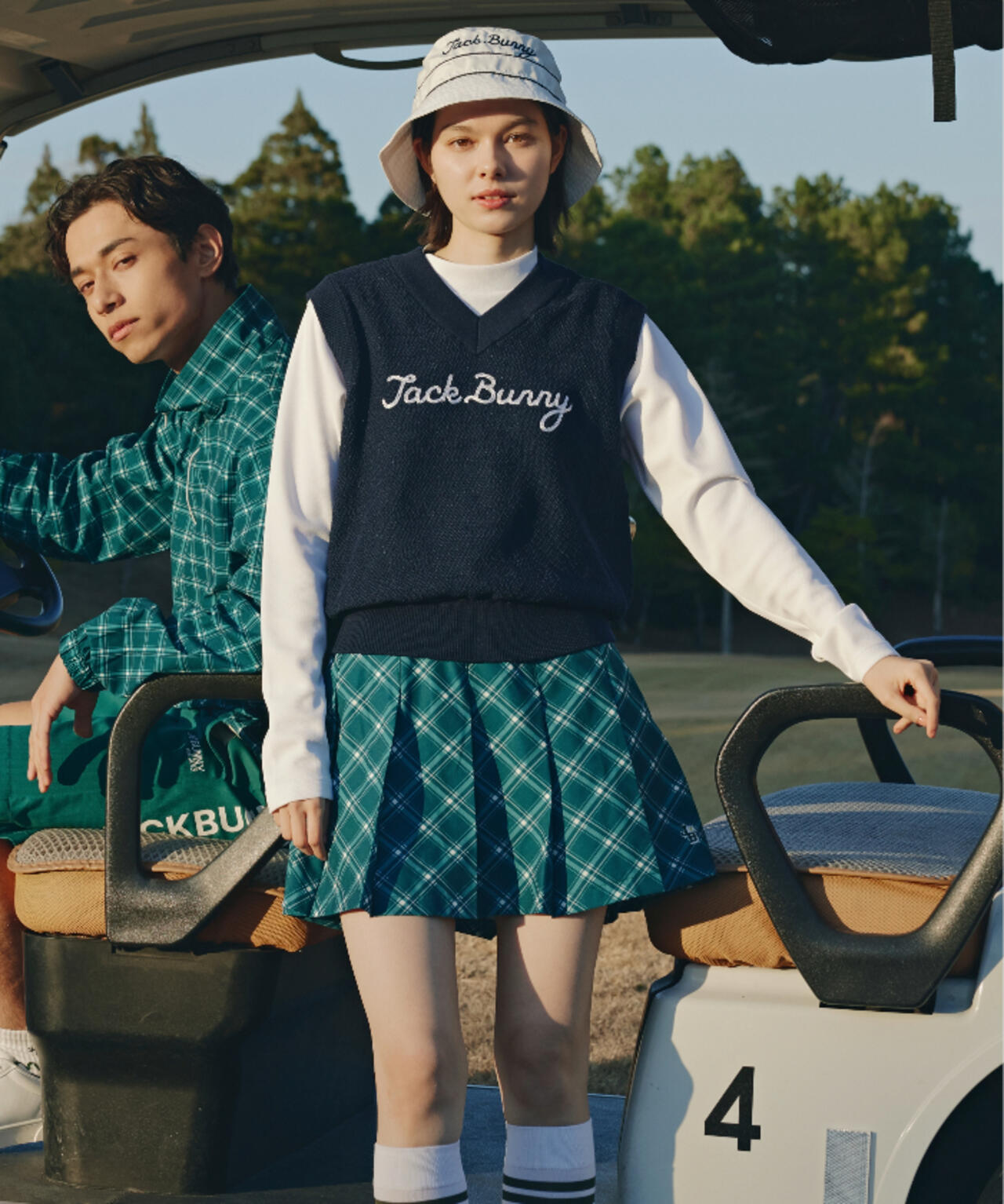 バイアスチェック吸水速乾プリーツスカート