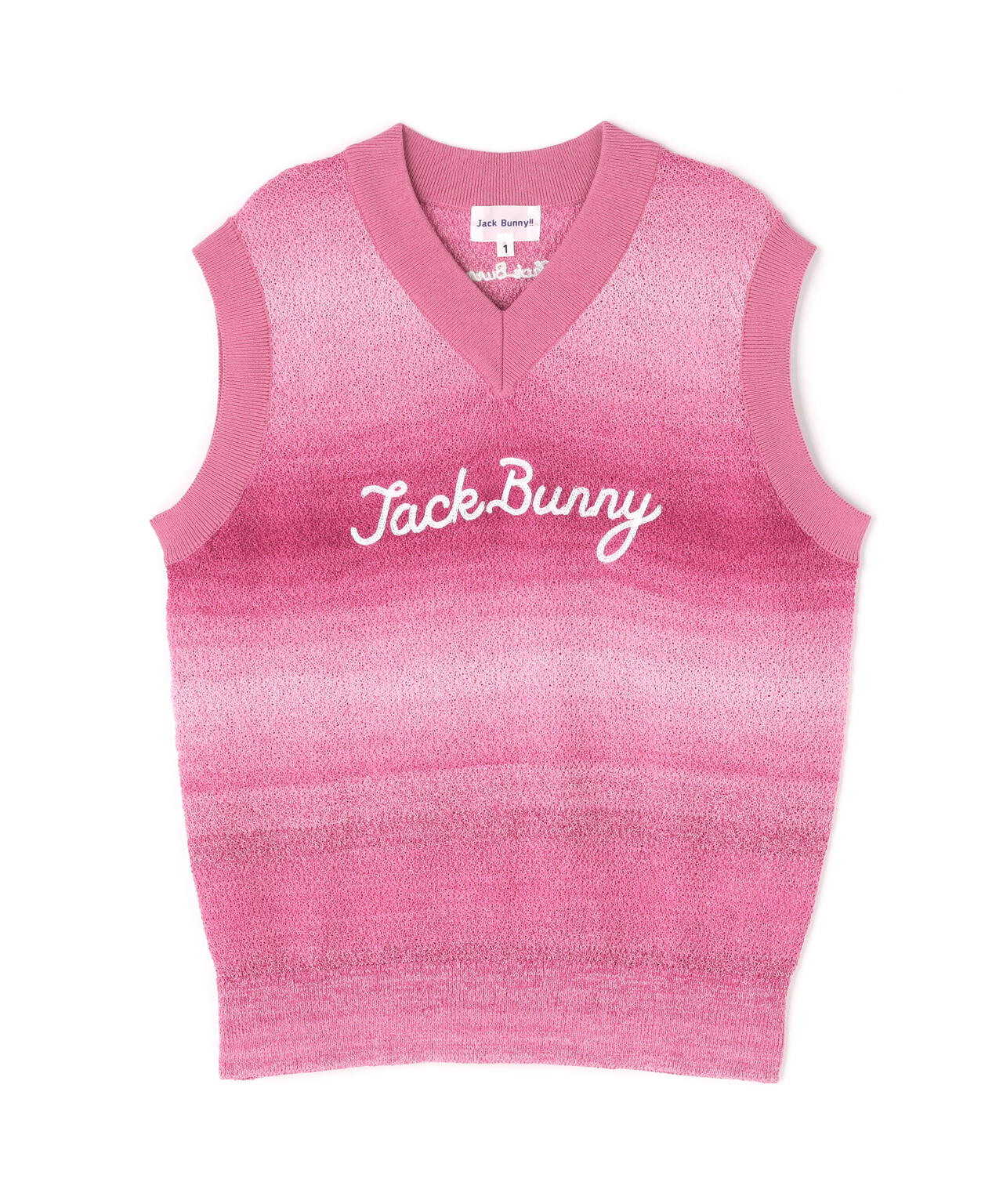 カノコ編みPEVネックニットベストプルオーバー