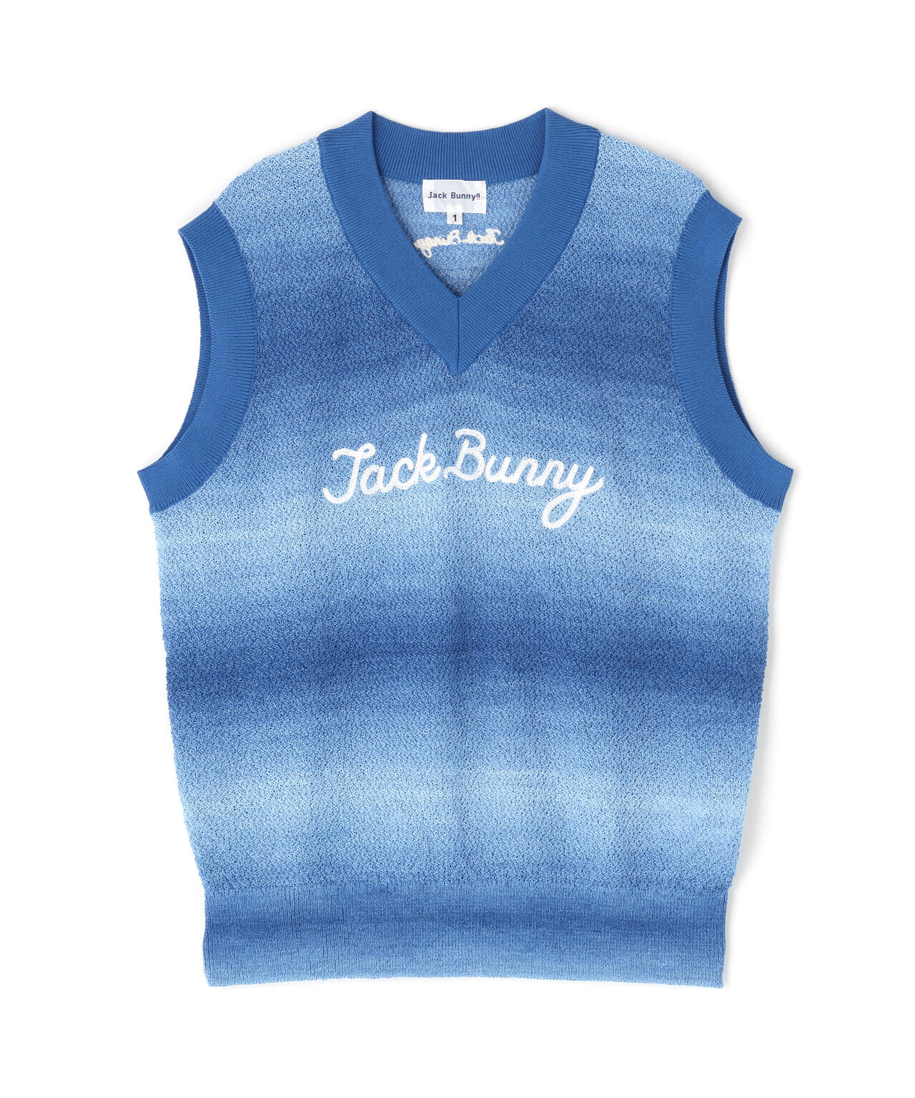 カノコ編みPEVネックニットベストプルオーバー