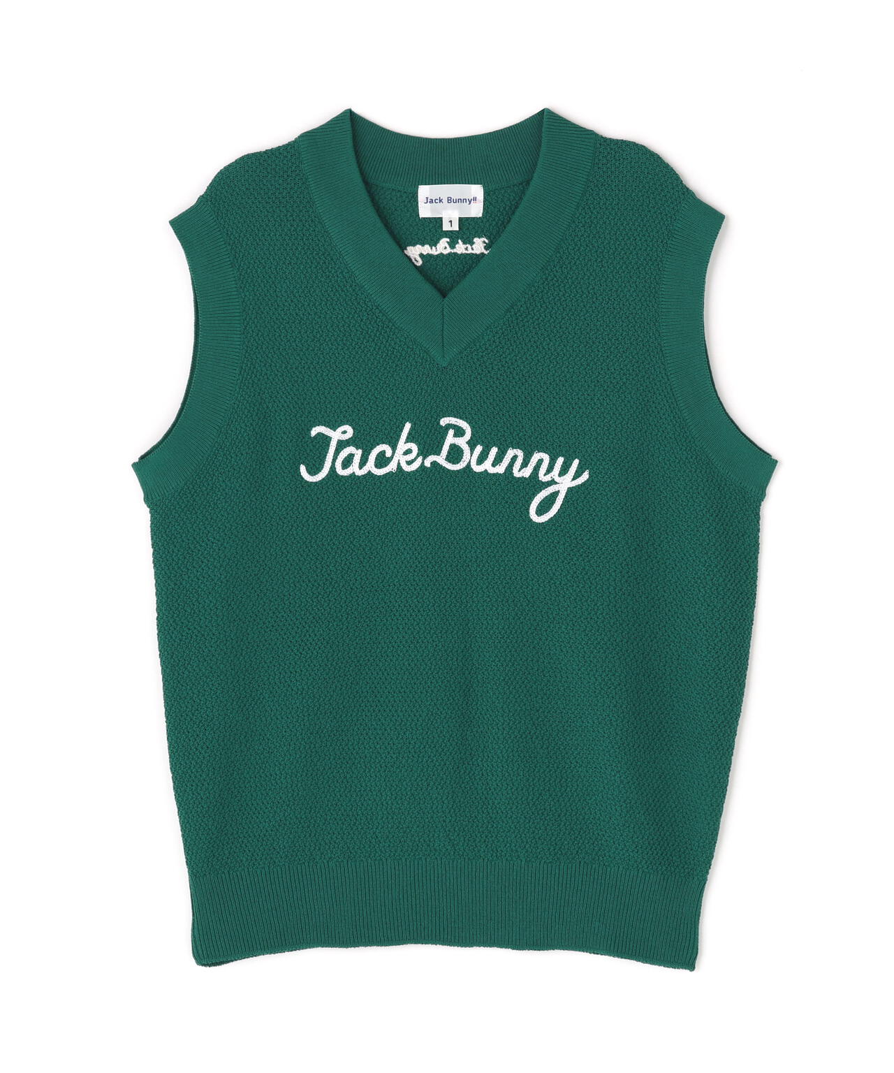 カノコ編みPEVネックニットベストプルオーバー