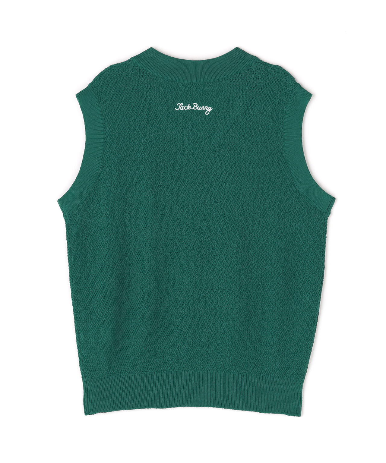 カノコ編みPEVネックニットベストプルオーバー