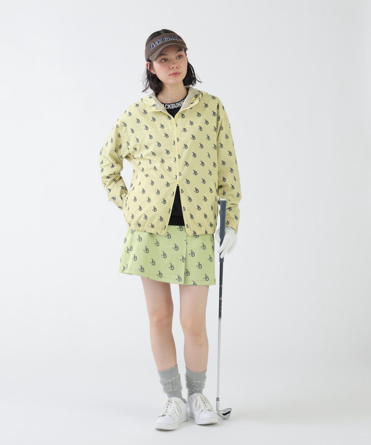 ゴシックロゴプリント裏メッシュフーディブルゾン (WOMENS)