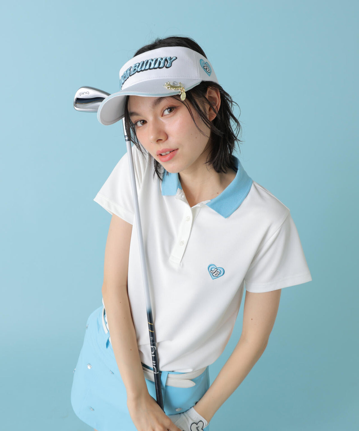 【ルナ&サニー】シングルカノコ バックプリント半袖ポロシャツ