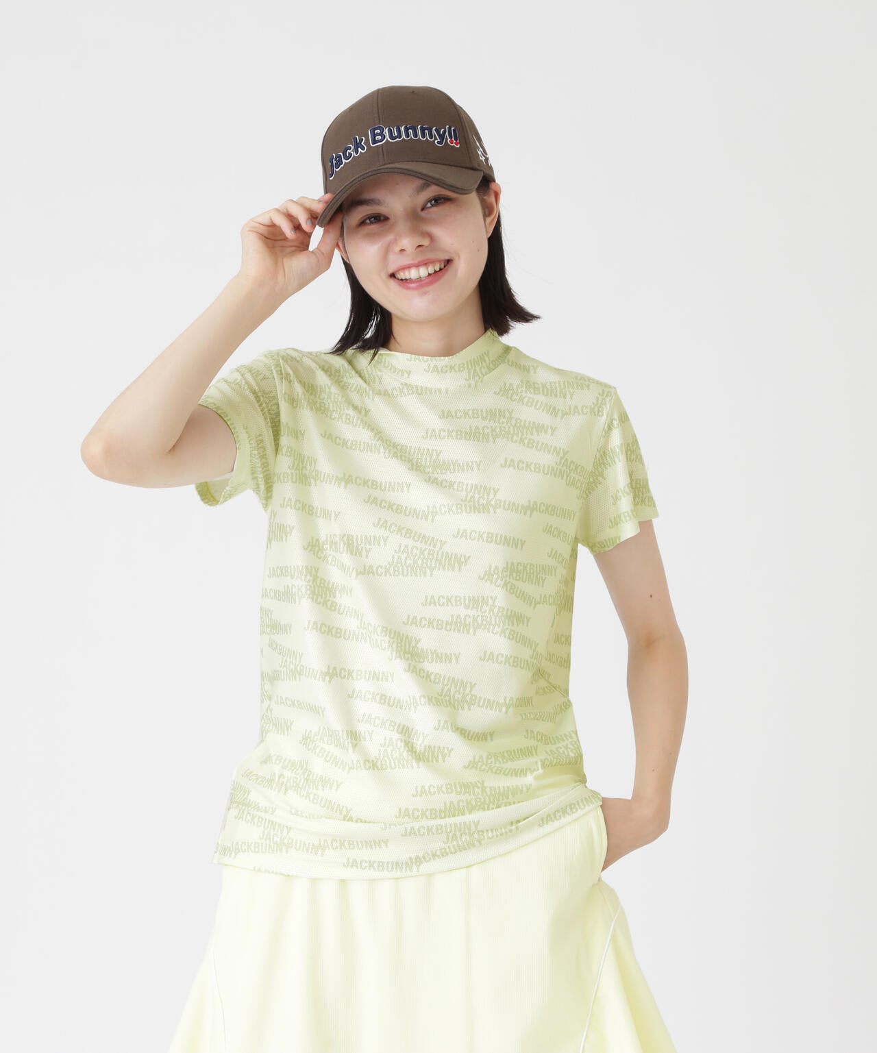 Peメッシュ半袖モックネックカットソー